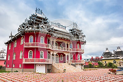 Typical gypsy house with decorated roof in Hunedoara Editorial Stock Photo