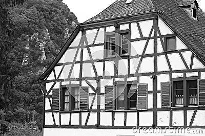 Typical half-timbered house in Moselkern Germany Stock Photo