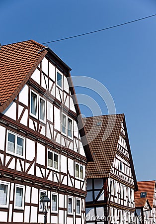 Typical half timbered houses Stock Photo
