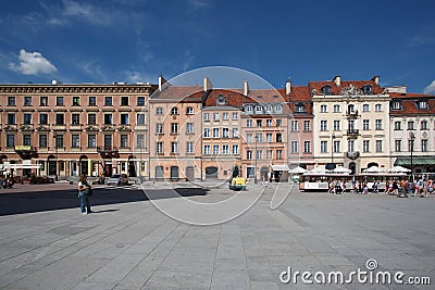 Typical historical buildings in royal castle square, Warsaw, Polan Editorial Stock Photo