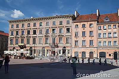 Typical historical buildings in royal castle square, Warsaw, Polan Editorial Stock Photo