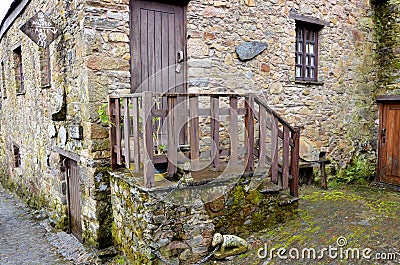 Typical house made with stone in Portugal Editorial Stock Photo