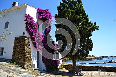 Typical house at mediterranean landscape Stock Photo