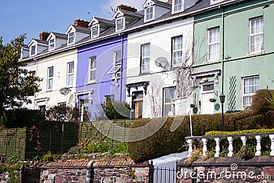 Typical Irish colorful houses in Dublin Editorial Stock Photo