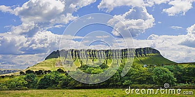 Typical Irish landscape with the Ben Bulben mountain called Stock Photo