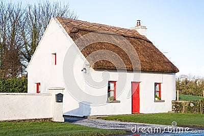 Thatched Irish Cottage Stock Photo