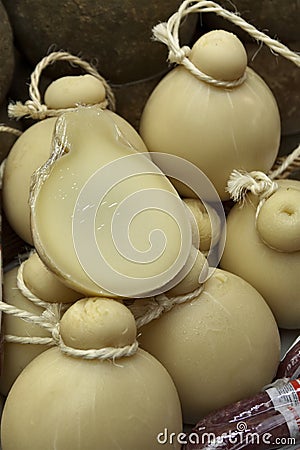 Typical italian cheese called provola Stock Photo