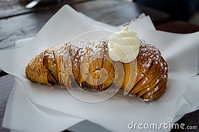 Typical Italian sweet pastry with ricotta from Naples - Sfogliatella with ricotta Stock Photo