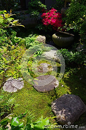 Typical Japanese garden Stock Photo