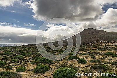 Typical landscape of Fuerteventura Stock Photo