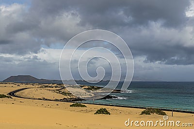 Typical landscape of Fuerteventura Stock Photo