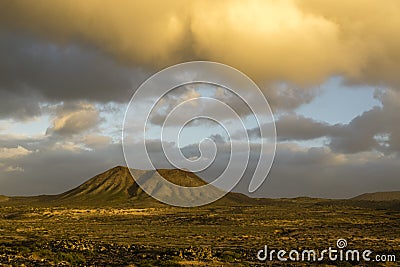 Typical landscape of Fuerteventura Stock Photo