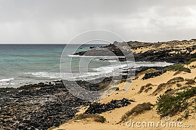 Typical landscape of Fuerteventura Stock Photo