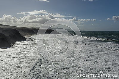 Typical landscape of Fuerteventura Stock Photo