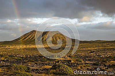 Typical landscape of Fuerteventura Stock Photo