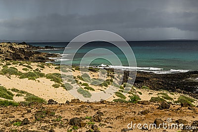 Typical landscape of Fuerteventura Stock Photo