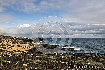 Typical landscape of Fuerteventura Stock Photo