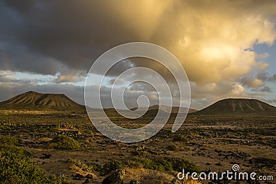 Typical landscape of Fuerteventura Stock Photo