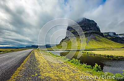 Typical landscape of Iceland. Scenic road Stock Photo