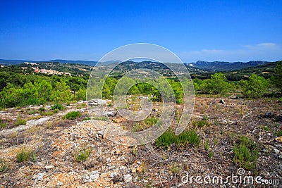 Typical landscape of provence Stock Photo