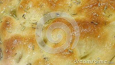 Typical Ligurian focaccia stuffed with green olives Stock Photo