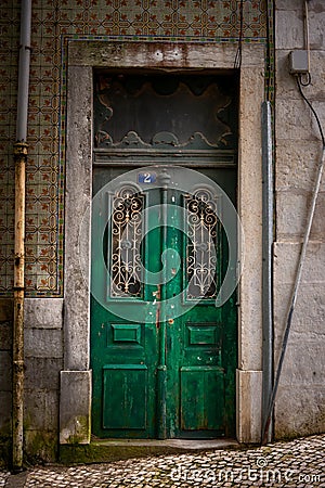 Typical Lisbon building entrance Editorial Stock Photo