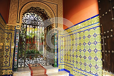 Typical Manor Sevillian house with patio, Seville, Spain Stock Photo