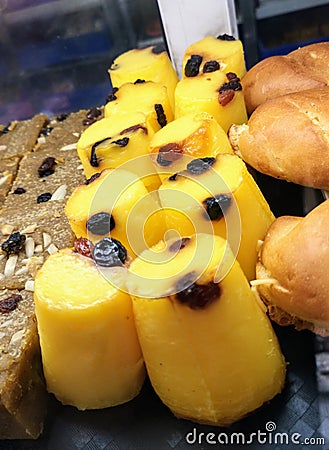 Typical Mauritian pastry: pot custard Stock Photo