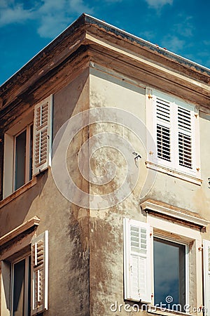 Typical mediterranean facade architecture style Stock Photo