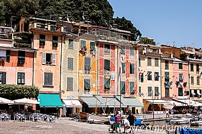 Typical mediterranean house in Portofino, Liguria, Italy Editorial Stock Photo