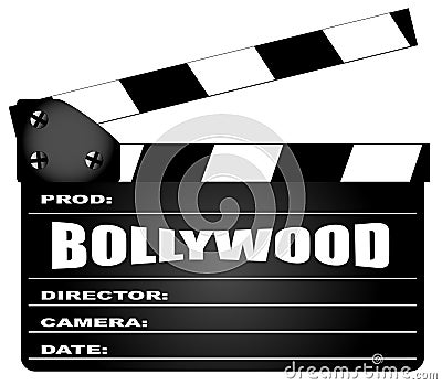 Bollywood Clapperboard Over A White Background Vector Illustration