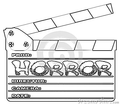 Horror Clapperboard Outline Stock Photo