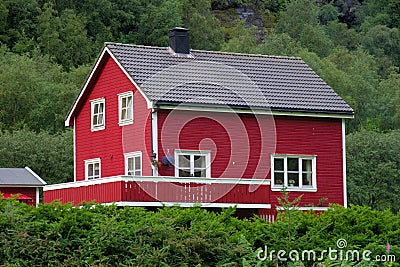 Typical Norwegian house Stock Photo