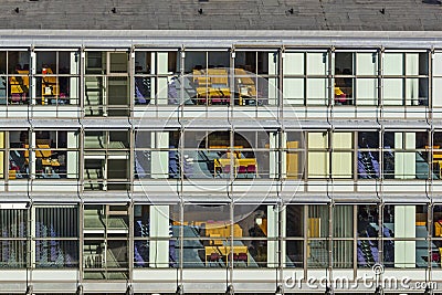 Typical office facade in style of last century in Bonn, the form Editorial Stock Photo