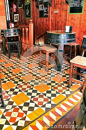 Typical old spanish wine tavern in Madrid Editorial Stock Photo