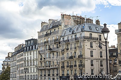 Typical Paris houses, beautiful architecture Editorial Stock Photo