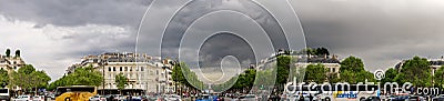 Typical Paris street view, summer day. Editorial Stock Photo