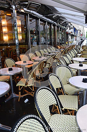 A typical Parisian Cafe before the morning rush Editorial Stock Photo