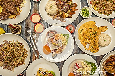 Typical peruvian food dishes Stock Photo