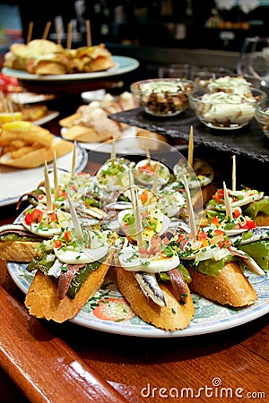 Typical pintxo from San Sebastian Stock Photo