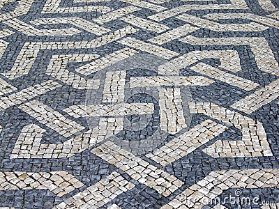 Typical portuguese cobblestone pavement Stock Photo
