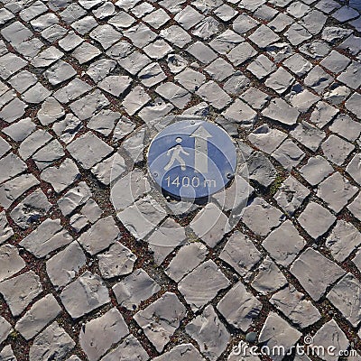 Typical Portuguese walkway pavement Stock Photo