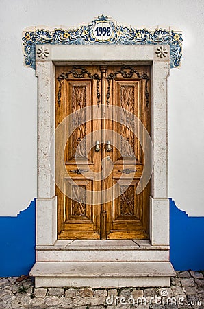 Typical Ericeira Door Stock Photo