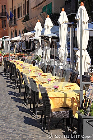 Typical restaurant in Rome Stock Photo