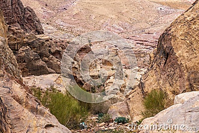 Typical Rocks in Petra, Jordan Stock Photo