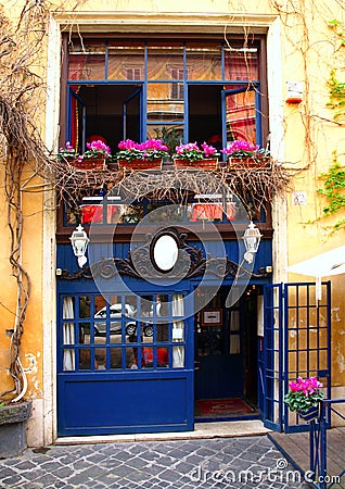 Typical Rome - urban building detail. Stock Photo