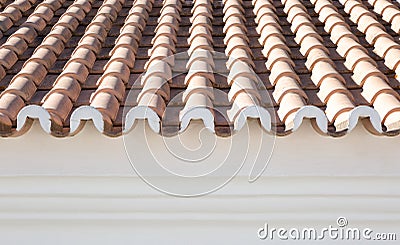 Typical roof tile construction Stock Photo