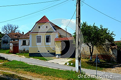 Typical rural landsacpe in the village Veseud, Zied, Transylvania Editorial Stock Photo