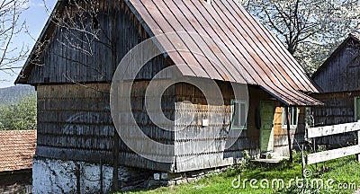 Typical rural scen in Patrahaiesti Fall with provincial house in Stock Photo