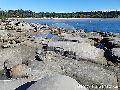 Sandstone mineralogy on Hornby island Stock Photo